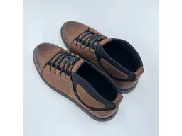 Pánske kvalitné teplé hnedé pohodlné členkové topánky E399/Z-40