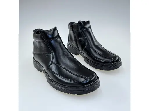 Pánske kvalitné teplé čierne pohodlné členkové topánky E266-60