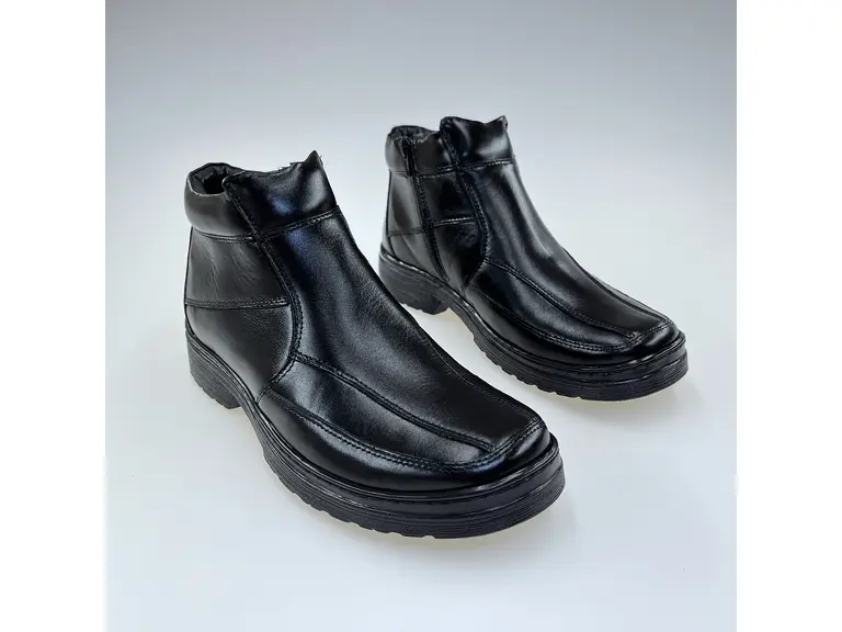 Pánske kvalitné teplé čierne pohodlné členkové topánky E266-60