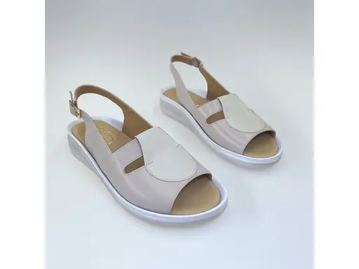 Dámske kožené pohodlné béžové sandálky K3619x/753-15