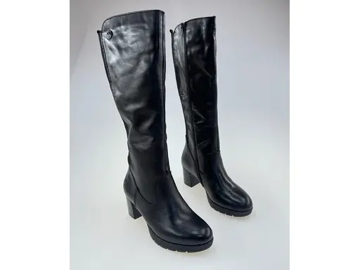 Pohodlné dámske teplé čierne čižmy 77684-00