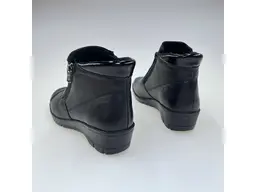 Pohodlné čierne dámske členkové teplé topánky Shi765/7884