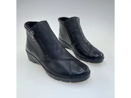 Pohodlné čierne dámske členkové teplé topánky Shi765/7884