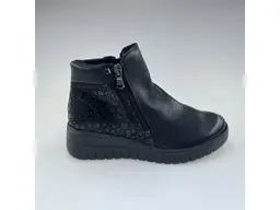 Pohodlné čierne dámske členkové teplé topánky Shi1710/12641