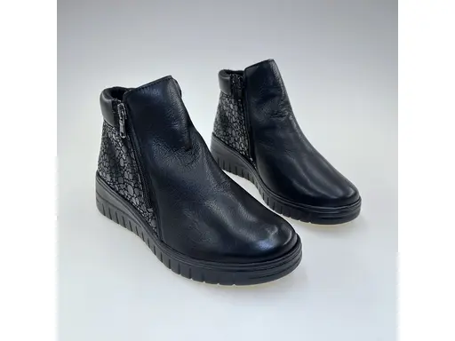 Pohodlné čierne dámske členkové teplé topánky Shi1710/12641