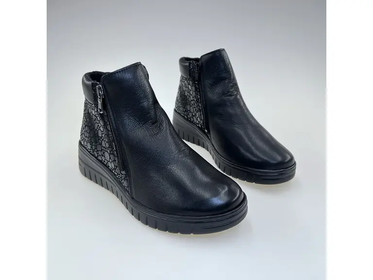 Pohodlné čierne dámske členkové teplé topánky Shi1710/12641