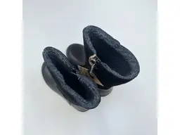 Pohodlné čierne detské kožené teplé čižmy W078-52103M