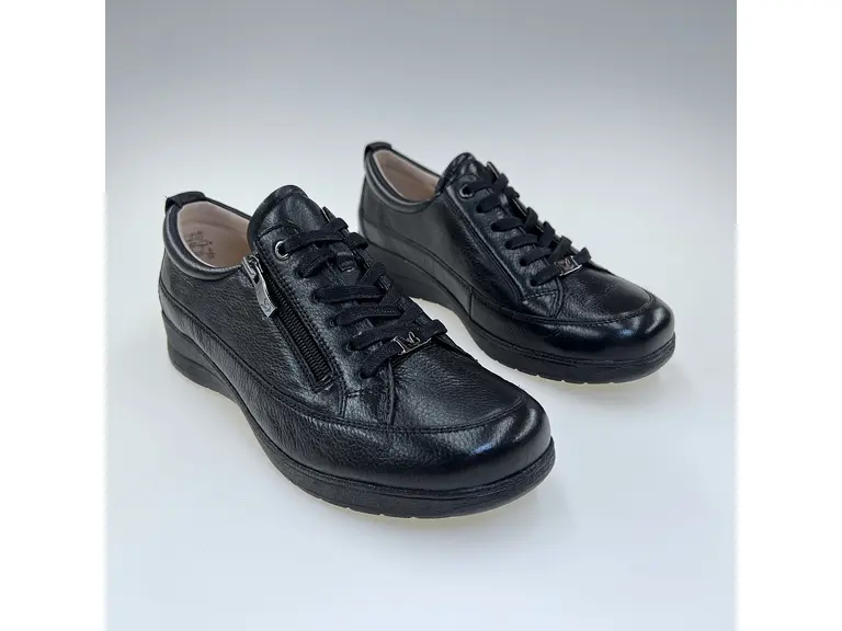 Dámske pohodlné mäkučké čierne extra široké poltopánky 9-23727-46-022