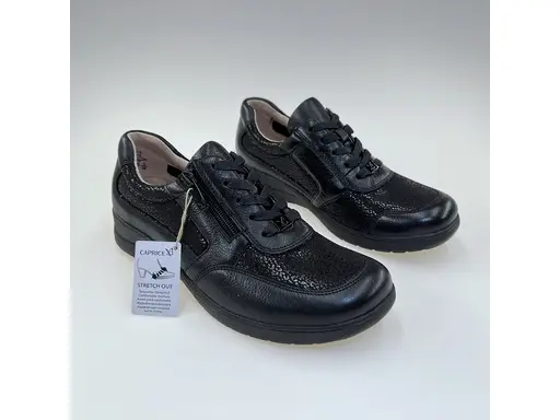 Dámske pohodlné mäkučké čierne širšie poltopánky 9-23723-44-019