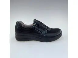 Dámske pohodlné mäkučké čierne širšie poltopánky 9-23723-44-019