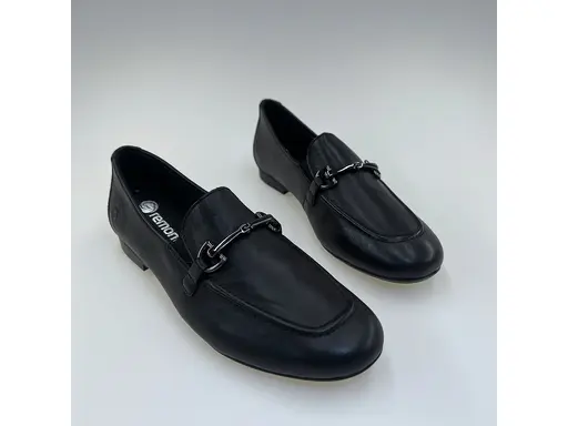 Dámske očarujúce čierne pohodlné mokasíny D0K13-00