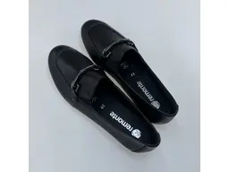 Dámske očarujúce čierne pohodlné mokasíny D0K13-00