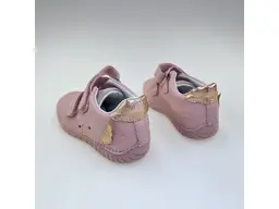 Detské celokožené ružové LED svietiace poltopánky DD Step S050-61970AM