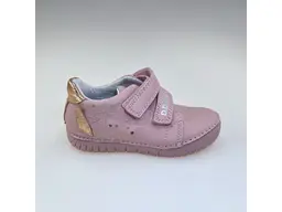 Detské celokožené ružové LED svietiace poltopánky DD Step S050-61970AM