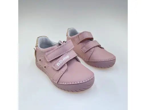 Detské celokožené ružové LED svietiace poltopánky DD Step S050-61970AM
