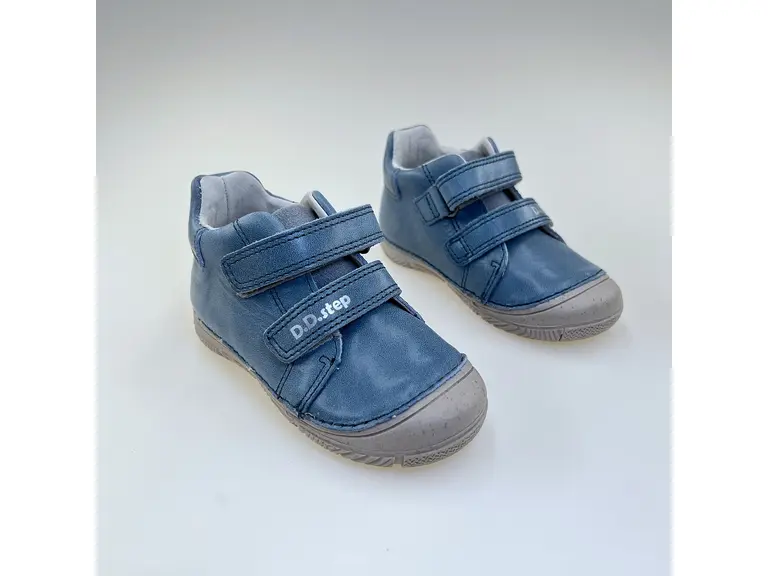 Detské celokožené svetlomodré poltopánky DD Step S082-61125B