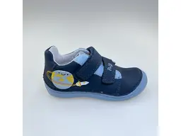 Detské celokožené modré barefoot poltopánky DD Step DA03-6-1716AM