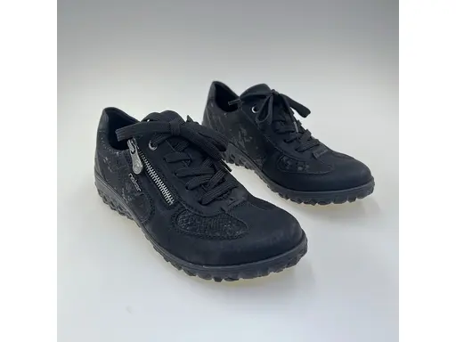 Dámske čierne širšie poltopánky Rieker 59501-00