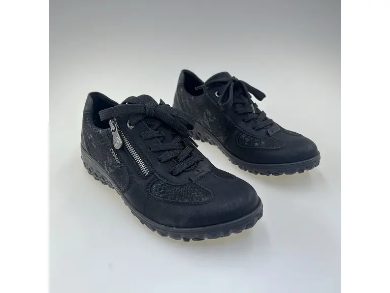 Dámske čierne širšie poltopánky Rieker 59501-00