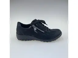 Dámske čierne širšie poltopánky Rieker 59501-00