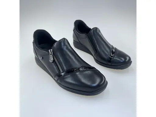 Dámske čierne širšie poltopánky Rieker 47264-00