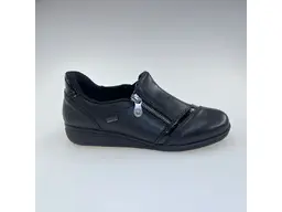 Dámske čierne širšie poltopánky Rieker 47264-00