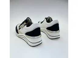 Dámske béžovo-čierne širšie poltopánky Remonte D0T01-03