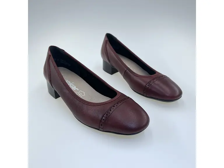 Dámske bordové širšie lodičky Rieker 43450-35