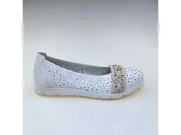 Dámske biele baleríny Rieker L3062-80