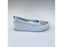 Dámske biele kožené baleríny Bombonella ASP729110-L-10
