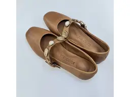 Dámske koňakové kožené baleríny Bombonella ASP4255060-38