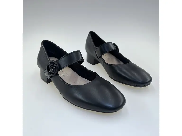 Dámske čierne širšie lodičky Rieker 43455-00