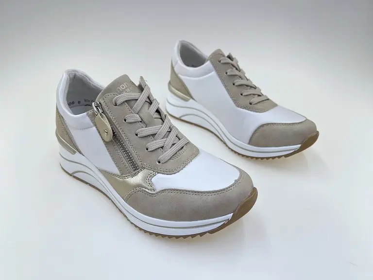 Dámske kožené biele poltopánky Remonte D0T01-80