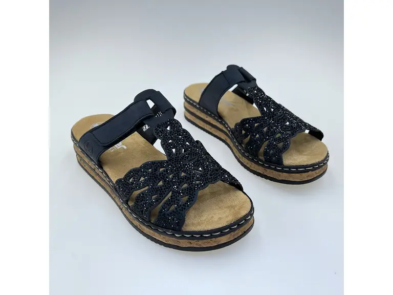 Dámske tmavomodré pohodlné vsuvky 62986-14