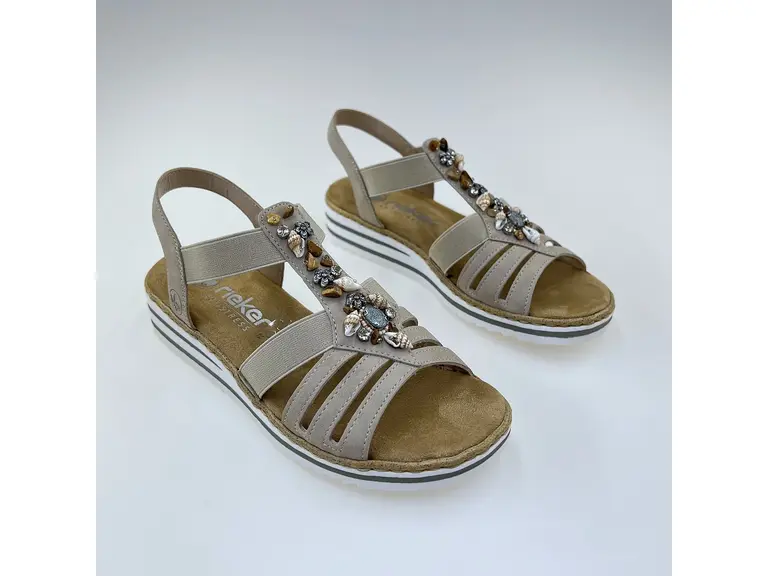 Dámske béžové kvalitné sandále V0649-62