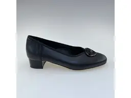 Dámske širšie čierne kožené lodičky ASPKX2852-60