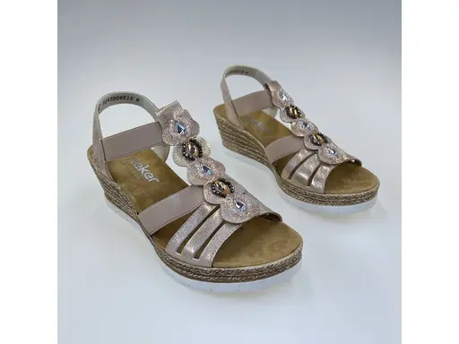 Dámske mäkučké sandále Rieker 619B2-31 – Romantické pohodlie na každom kroku