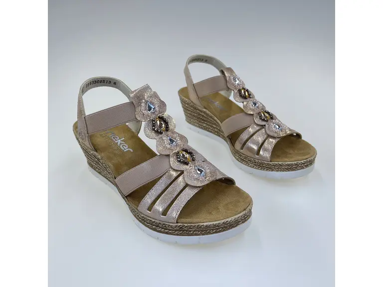 Dámske mäkučké sandále Rieker 619B2-31 – Romantické pohodlie na každom kroku