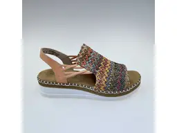 Dámske mäkučké sandále Rieker V1241-90 – Farebná radosť v každom kroku