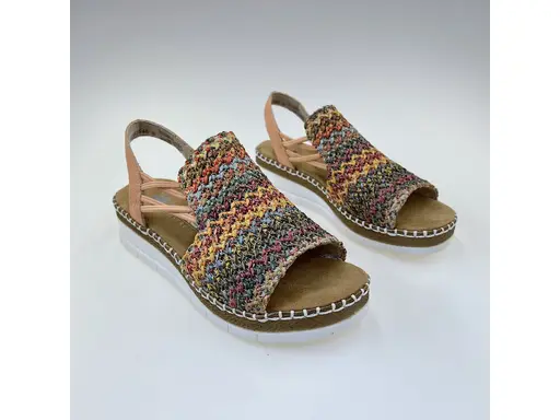 Dámske mäkučké sandále Rieker V1241-90 – Farebná radosť v každom kroku