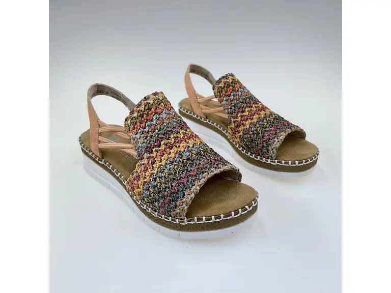 Dámske mäkučké sandále Rieker V1241-90 – Farebná radosť v každom kroku