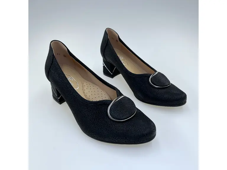 Dámske čierne kožené mäkučké lodičky K3722/5027JOB-60G