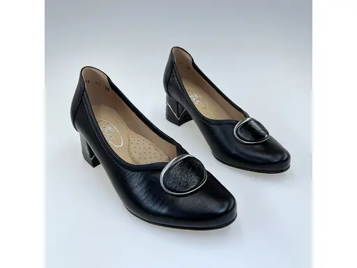 Dámske čierne kožené mäkučké lodičky K3722/5027JOB-60H