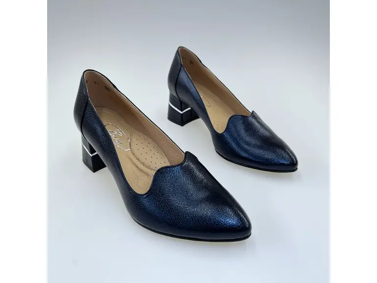 Dámske modré kožené mäkučké lodičky K3475/5031OB-90P