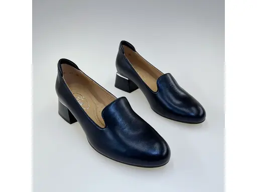 Dámske modré kožené mäkučké lodičky K3328X/3510-90A