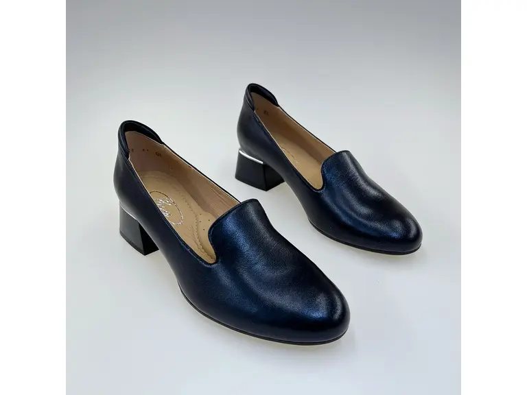 Dámske modré kožené mäkučké lodičky K3328X/3510-90A