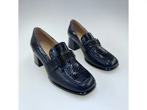 Dámske modré kožené mäkučké mokasíny K3697/4516-90