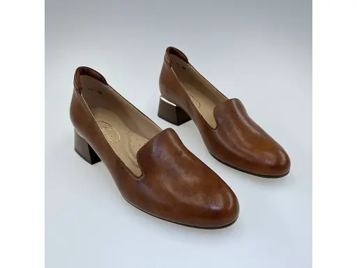 Dámske koňakové kožené mäkučké lodičky K3328X/3510-38B