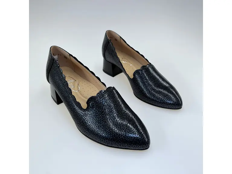 Dámske čierne kožené mäkučké lodičky K3476/3513-60O