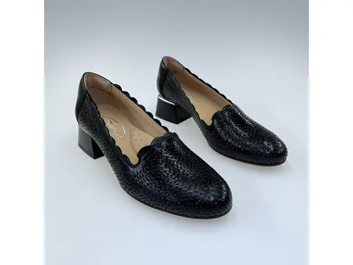 Dámske čierne kožené mäkučké lodičky K3477/3510M-60H